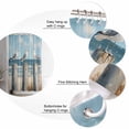thumbnail image 5 of Small Stall Shower Curtain 36x72 Inch Narrow Half Size Beach Seagull Bath Curtains Bathroom Decor Summer Ocean Birds Blue Oil Painting Waterproof Fabric Shower Curtain Set with Hooks 36 Inch, 5 of 6