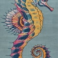 thumbnail image 2 of LR Home Tropical Seahorse Multicolored Indoor/Outdoor Accent Rug , Blue / Yellow, 1 ft. 10 in. x 3 ft., 2 of 8
