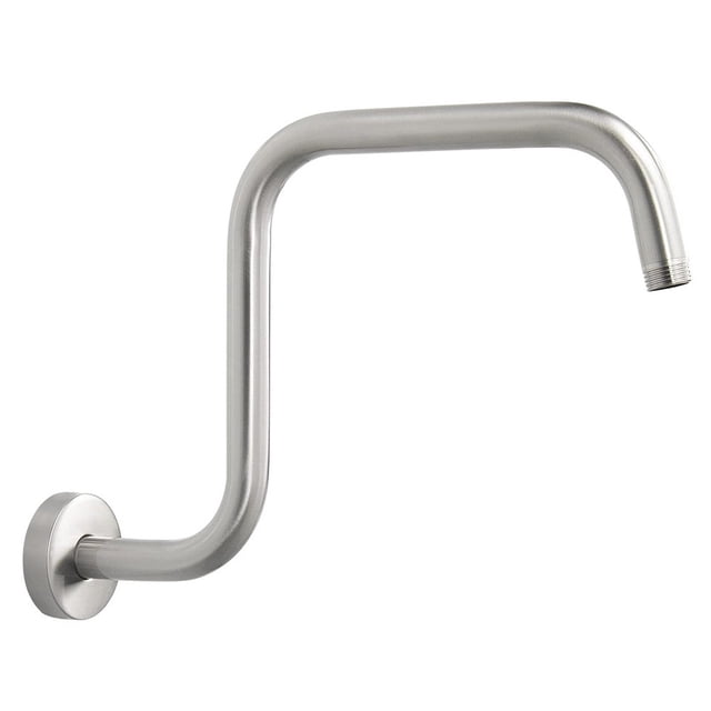 KDJ Stainless Steel Shower Head Extension Arm 13 Inch Wall Mounted Bracket with Flange Ceiling Mount Shower Holder Chrome Plated Finish for Bathroom
