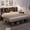 Walnut, variant on Farmhouse King Size Bed Frame with Move Storage Headboard & 2 Drawers, Platform Bed Frame with 3-in-1 Charging Station, Upholstered Bed Frames with Metal Slats Support