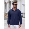 thumbnail image 2 of COOFANDY Long Sleeve Polo Shirts for Men Knit Polo Sweater Lightweight Ribbed Pullover Sweater for Men Casual Collared Shirts for Daily Life, Business and Sports in Autumn and Winter, 2 of 7