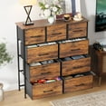 thumbnail image 3 of PayLessHere 9-Drawer Fabric Dresser,Sturdy Storage Tower Dresser for Bedroom with Metal Frame,Clothes Organizer Easy-Pull Fabric Bins for Bedroom,Closet,Nature, 3 of 7