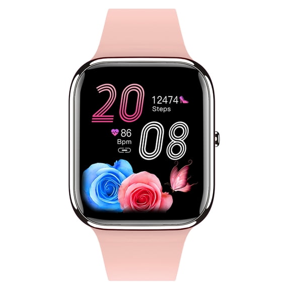 Waterproof Fitness Smart Watch with Bluetooth Call and Heart Rate Tracker for Men Women Pink 1.85 inches / 4.7 cm