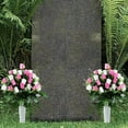 thumbnail image 4 of CHUANK Fleurs de Cimetière en Soie de Sympathie Fleurs de Sépulture Lys Rouges avec Marguerites Blanches et Bouquet de Roses Rouges, 4 of 5