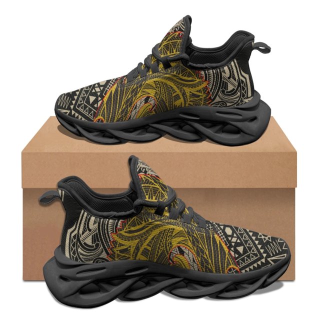 Polynesian Pattern Woman Autumn Winter Wear-Resistant Platform Shoes Lace Up Basketball Sneakers Non-slip Footwear Custom Image
