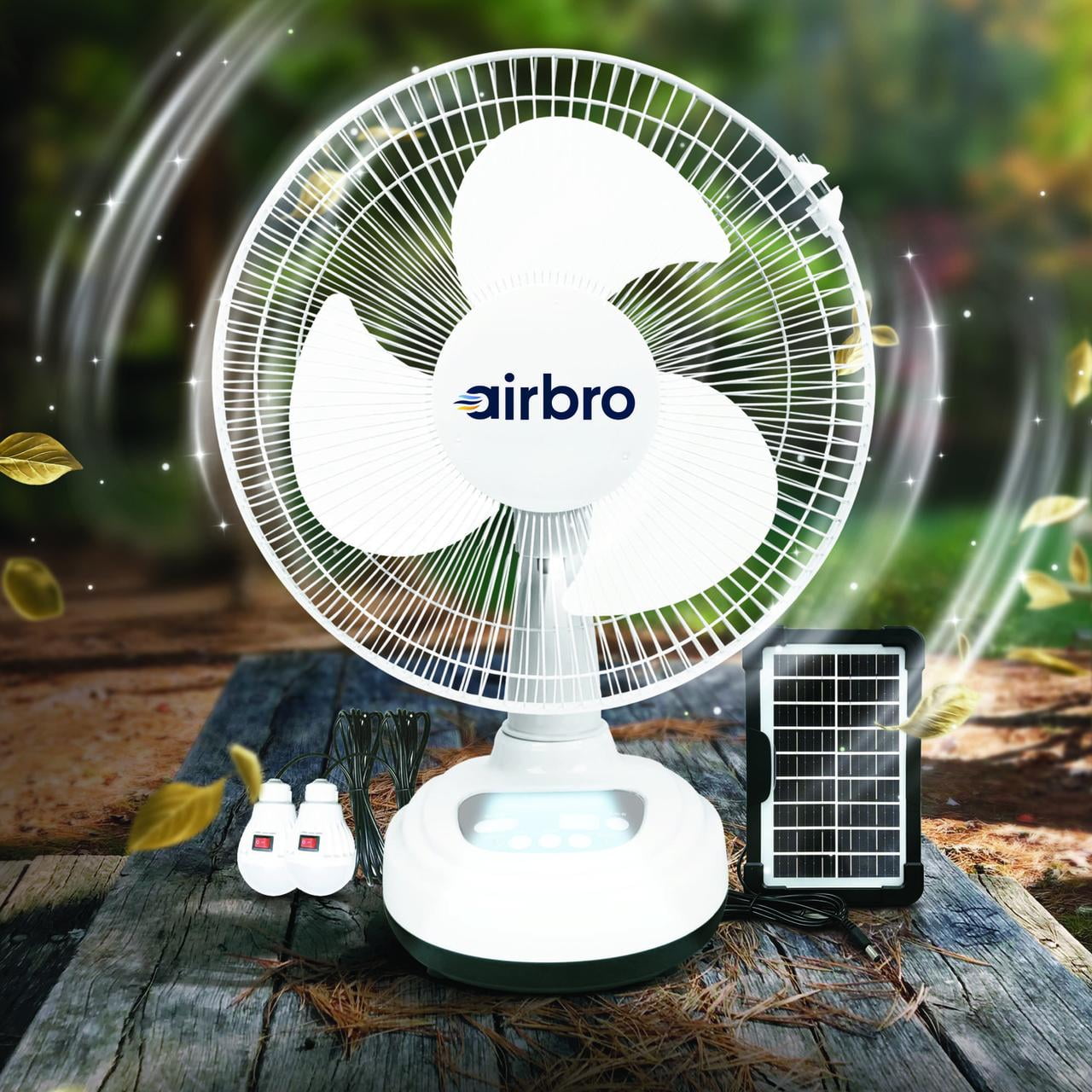 airbro FSA-12 12-In. Rechargeable AC/DC Fan with Solar Charging