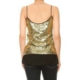 thumbnail image 4 of Feinuhan Fashion Womens Vest Sequin Spaghetti Strap Sheer Ruffle Crop Camisole Tank Top, 4 of 5