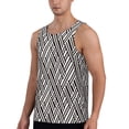 thumbnail image 2 of KLL Black White Stripes Print Men's Muscle Gym Workout Stringer Tank Tops Bodybuilding Fitness T-Shirts Tank Tops Men-Large, 2 of 7