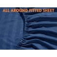 thumbnail image 4 of 1500 Series 6-Piece DAMASK STRIPE Bed Sheet Set, California King Eggplant/Purple, 4 of 8