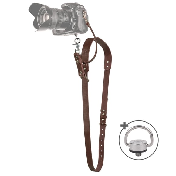 C Coiro Leather Camera Strap for One Camera - Professional Single Leather Harness Shoulder Strap Quick Release Gear DSLR/SLR, Camera Accessories for