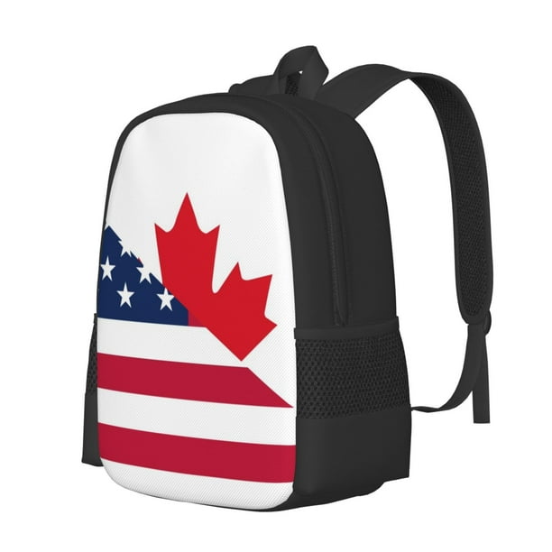 Balery USA Canada Flag Mochila para hombre y mujer - Tela Oxford 600D resistente - Gran capacidad, resistente al agua, ideal para la escuela, viajes y senderismo