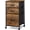Rustic Brown Wood Grain Print, variant on Mobile File Cabinet, Rolling Printer Stand with 3 Drawers, Fabric Vertical Filing Cabinet fits A4 or Letter Size for Home Office