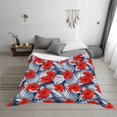thumbnail image 6 of KLL Leaves And Flowers Print Fleece Throw Blanket, Horizontal Fleece Bedding Cute Soft Blankets Comfy Fleece Flannel Plush Home Decor for Couch & Bed -, 6 of 9