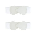 thumbnail image 1 of Cinturón elástico de cuero sintético con hebilla en forma de 8 de 2 piezas Inspire Chic para dama 27x2.36" (LxW) Blanco, 1 of 7
