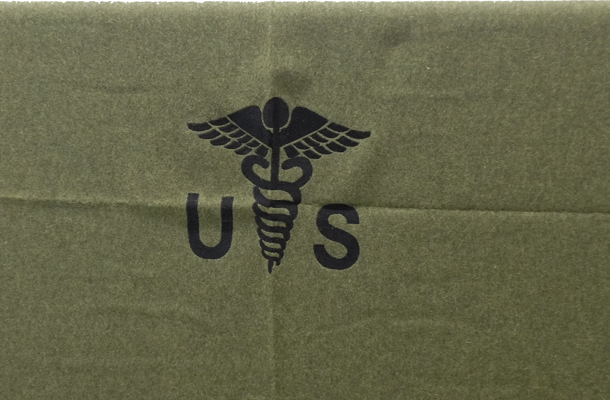 U.S. Military Medical Wool Blanket 64" x 90" Army Replica Emergency Blanket - Wool Blend, Olive Drab