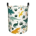 thumbnail image 2 of Uemuo Dinosaurs and Tropical Leaves Pattern Circular Laundry Hamper Basket with handles,Collapsible laundry basket,Large capacity laundry hamper,Laundry Organizer-Small, 2 of 8
