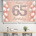 thumbnail image 2 of Happy 65th Birthday Rose Gold Banner Cheers to 65 Years Old Backdrop Confetti Balloons Theme Decor for Women 65 Years Old Pink Birthday Party Decorations Bday Supplies Background Favors Gift Glitter, 2 of 6