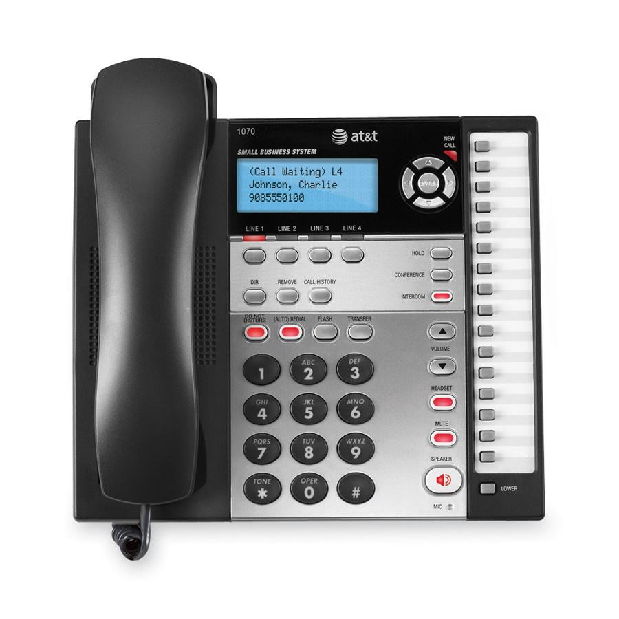 AT&T, ATT1070, 4line Corded Business System Phone with CID, 1, Black