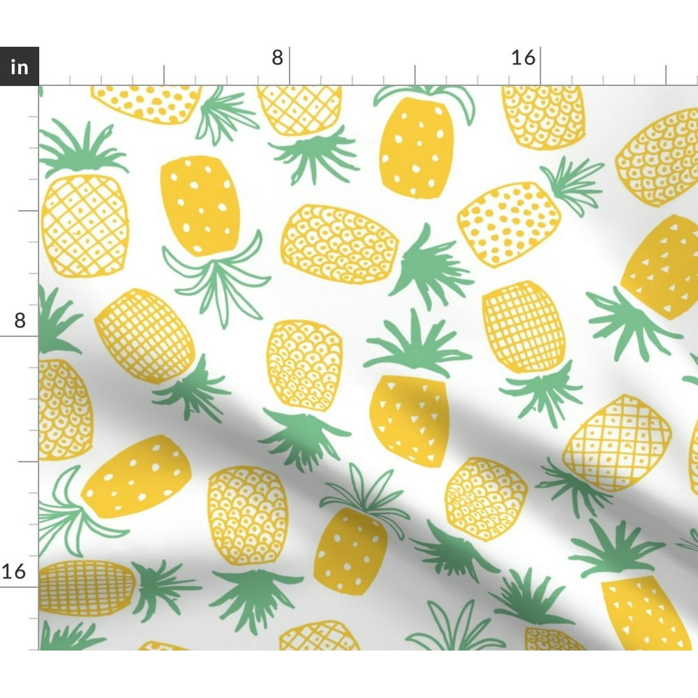 Pineapple Pineapples Tropical Fruit Print Fabric Printed by Spoonflower