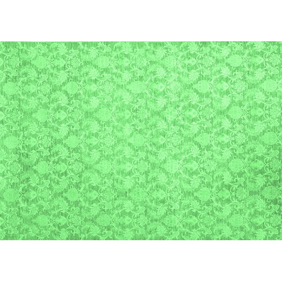Ahgly Company Indoor Rectangle Abstract Emerald Green Contemporary Area Rugs, 7' x 10'