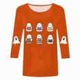 thumbnail image 4 of Towmus Womens Plus Size Blouses 3/4 Sleeve Crew Neck Halloween Graphic Tops Casual Graphic Dressy Shirts, 4 of 4