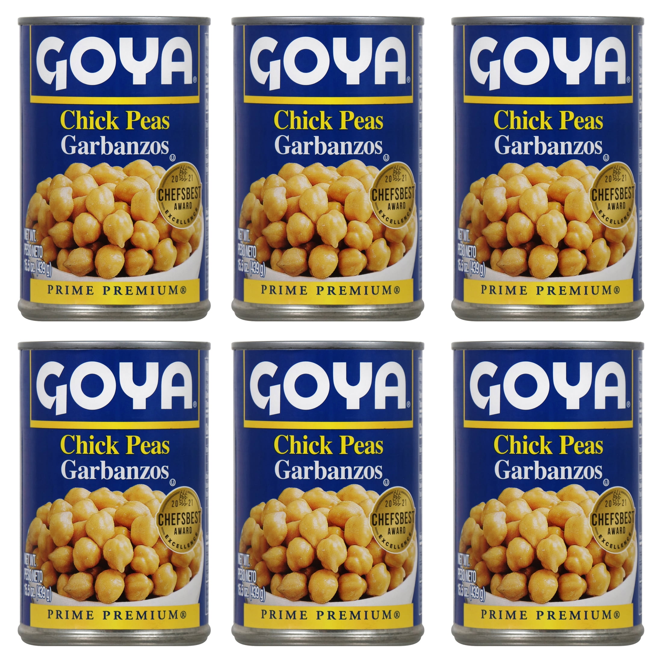 (6 pack) GOYA Premium Chick Peas, 15.5 oz