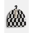 thumbnail image 2 of No Boundaries Women's Ribbed Knit Checkered Beanie, 2 of 4