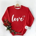 thumbnail image 2 of Womens Valentine Love Print Sweatshirt - Cute Graphic Round Neck Pullover, Casual Long Sleeve Loose Fit Top, Romantic Couple Matching 2026 Gift, 2 of 5