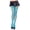 Neon Blue, variant on Womens Nylon Fishnet Thigh Highs, Black, One Size