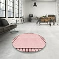 thumbnail image 4 of Ahgly Company Machine Washable Indoor Square Transitional Pink Bubble Gum Pink Area Rugs, 4' Square, 4 of 7