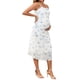 thumbnail image 4 of Vestido de maternidad INSPIRE CHIC para mujer, con malla, fruncido en los lados, tipo bodycon, tirantes de espagueti, vestido de embarazo para invitada de boda, blanco y azul, XL, 4 of 6