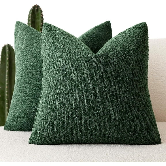 Pack of 2 Textured Boucle Throw Pillow Covers Accent Solid Lumbar Pillow Cases Cozy Soft Decorative Couch Cushion Case for Chair Sofa Bedroom Living Room Home Decor, 12 x 20 Inch