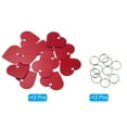 thumbnail image 3 of Uxcell Aluminum Blank Tags 1.3 x 1.5 Inch, Heart Shape Metal Stamping Blanks Pet ID Label with Key Rings, Red 12Pcs, 3 of 4