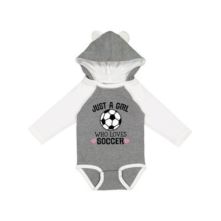 

Inktastic Just A Girl Who Loves Soccer Gift Baby Girl Long Sleeve Bodysuit
