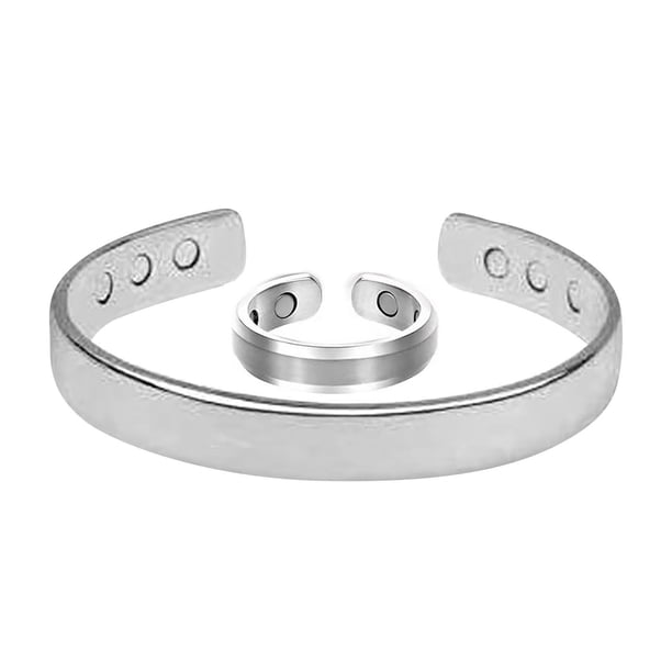 Fiudx Pulsera Magnética de Titanio, Oro y Carbono, Duradera, Pulsera Magnética Elástica, Mejora La Circulación, Accesorio Unisex, Cómodo para El Día a Día.