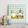 thumbnail image 4 of Sunflower Gnome Framed Canvas Wall Art, Hello Summer Yellow Flower Farm Plant Green Plaid Wall Art Painting for Living Room Bedroom Home Decor, 28”x28”, Office Artwork Print, 4 of 9