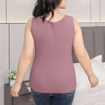 thumbnail image 4 of GA WEIHUA Plus Size Basic Tank Top for Women Slim Fit Stretch Undershirt Camisole Summer Solid Color Sleeveless Under Shirts(Purple,XXXXXL), 4 of 4