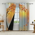 thumbnail image 3 of Aofoto Blackout Curtains for Living Room, Orange Yellow Autumn Fall Leaves Thermal Curtains, 2 Panels，42 x 63 Inches, 3 of 5