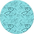 thumbnail image 1 of Ahgly Company Machine Washable Indoor Round Transitional Blue Turquoise Green Area Rugs, 3' Round, 1 of 7