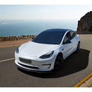 Ikon Motorsports Front Bumper Lip Compatible With 2017-2023 Tesla Model 3 Sedan 4-Door, IKON Style Carbon Fiber Print PP Front Lip Spoiler Wing