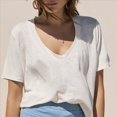 thumbnail image 4 of Camisetas de Mujer con Cuello en V, Corta, Informales, Holgadas, de Verano M, 4 of 8