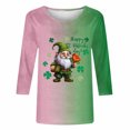 thumbnail image 4 of Meichang Hauts pour Femmes Manches 3/4 en Liquidation, T-Shirts de la Saint-Patrick Col Rond Chanceux Irlandais Graphiques Décontractés, 4 of 5