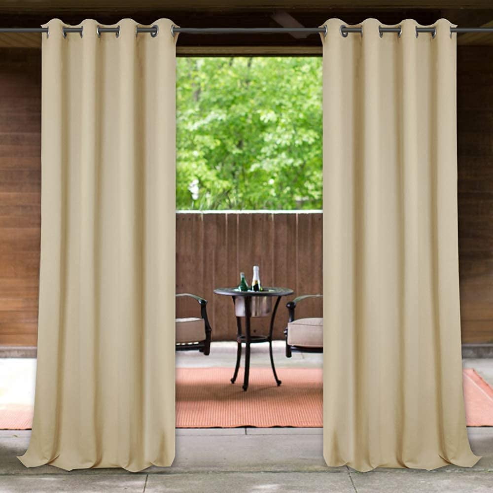 Thermal Insulated Detachable Tab Top Blackout Indoor Outdoor Curtain/Drape for Party/Cottage/Wedding W52 by L84 NICETOWN Patio Outdoor Curtain Waterproof Hunter Green 1 Panel 