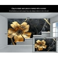 thumbnail image 5 of Relief Gold Flowers Wall Mural, Luxury Black Marble Mural Wallpaper, Abstract Gold Leaf Art Large Wallpaper For Bedroom Living Room Dining Room Wall Decor 55"W x 28"H (Not Peel and Stick), 5 of 6