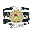 thumbnail image 1 of Tired Brown Emotion Sweating Bracelet Love Accessory Twisted Leather Knitting Rope Wristband, 1 of 3