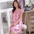 thumbnail image 4 of Camisón de satén de seda para mujer, lencería sexy con estampado floral de lujo, talla grande 4XL y 5XL, para verano, 4 of 6