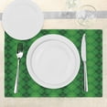 thumbnail image 3 of Ambesonne Irish Place Mats Set of 4, Tartan Inspired Plaid, Standard Size, Green Dark Green Yellow, 3 of 6