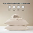 thumbnail image 2 of Sleep Zone Nanotex Super Soft Cooling Twin Bed Sheets Set for Kids 3 Piece - Easy Care Fitted Flat Sheet & Pillowcase Sets - Wrinkle Free, Fade Resistant, Deep Pocket 16" (Beige, Twin), 2 of 6