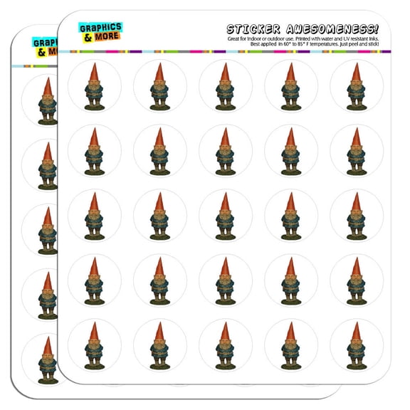 Garden Gnome 1" Scrapbooking Crafting Stickers