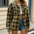 thumbnail image 6 of Fashion Winter Plaid Jackets for Womens Oversize Casual Lapel Plaid Long Sleeve Unless Casual Coat, 6 of 9